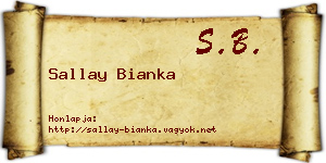 Sallay Bianka névjegykártya